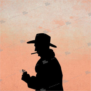 album art with shadow of a cowboy