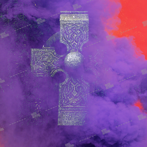 Music album artwork with a cross