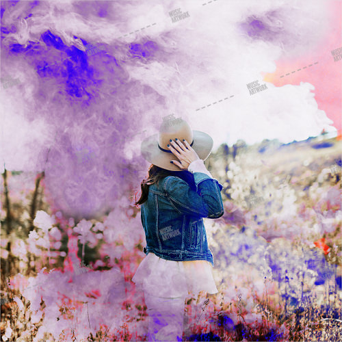 Music album artwork with a girl in flowers
