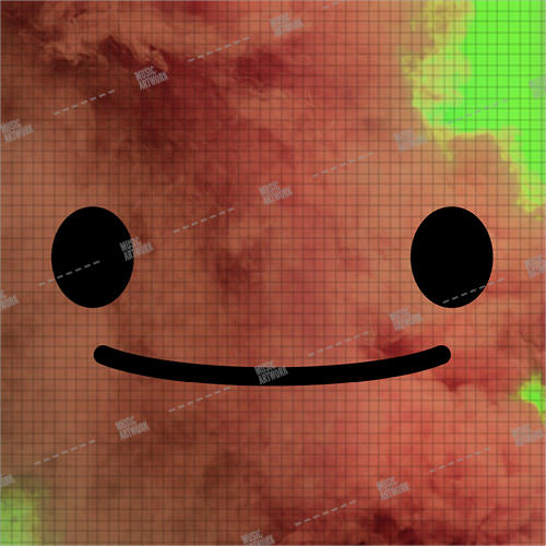 Music album artwork with a smiling face
