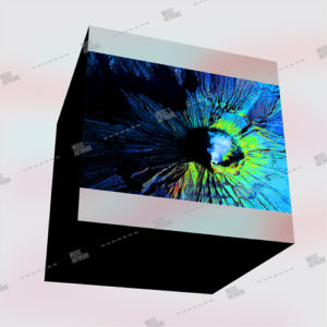 album artwork with a cube