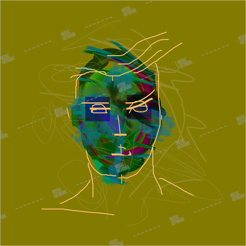 album art with painted head of a man