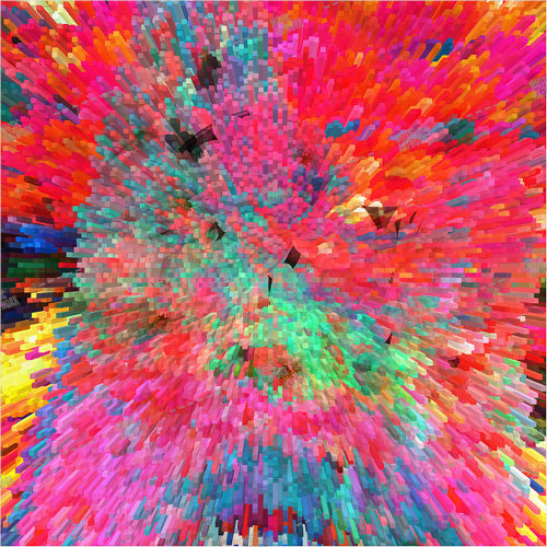 3d album art with colors