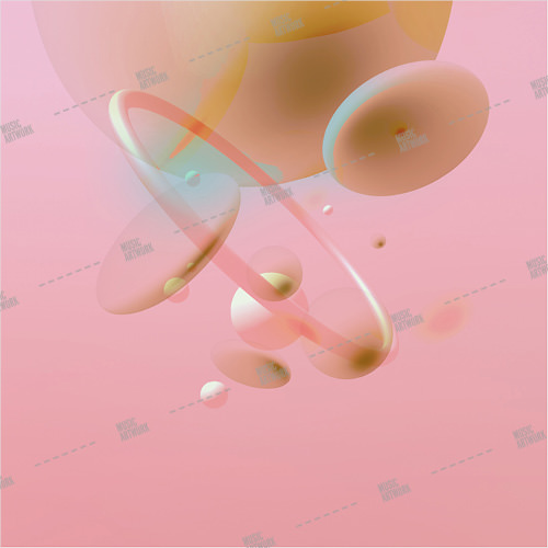 3D Album art with pink shapes