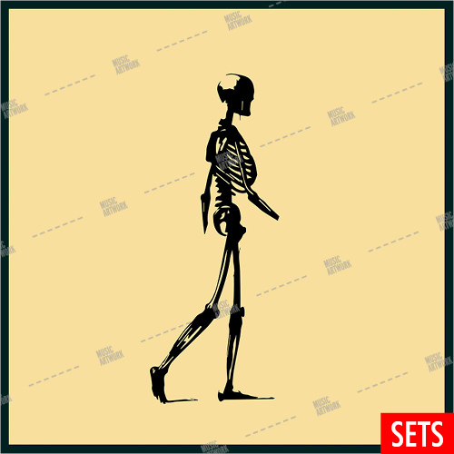 Set of album artworks with skeleton