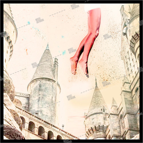 Album artwork with castles, towers and a girl