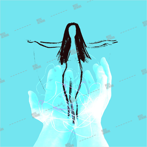 Album artwork design with figure of a girl