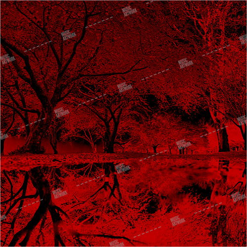 album art with red trees