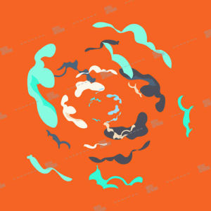 abstract shapes on orange background