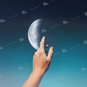 hand showing moon