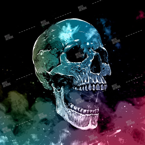 skull on dark background