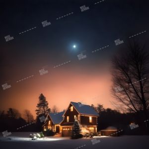 village houses, snow, christmas, albumart