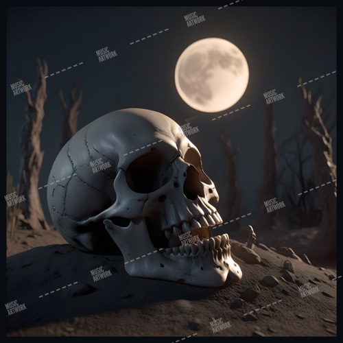 skull and moon