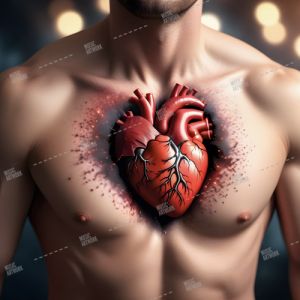 heart on man chest