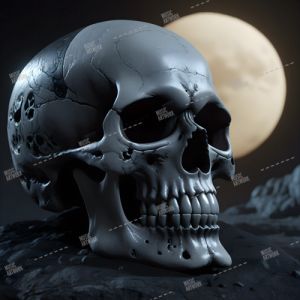 skull and moon
