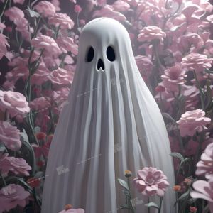 ghost and flowers