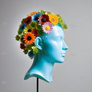 head with flowers
