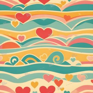 pattern with waves and hearts
