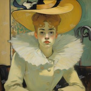 woman painting lautrec style