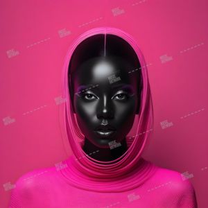 african girl in pink